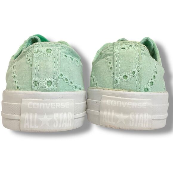 Converse Chuck Taylor All Star Lo Sneakers Eyelet CTAS Fabric Mint Green - Picture 4 of 9